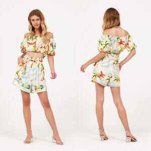 FARM RIO Copacabana Off The Shoulder Floral Crop Top